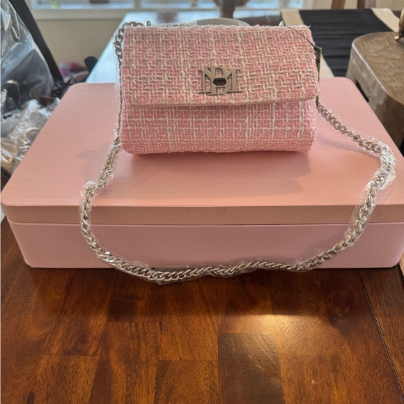 Badgley Mischka Pink Tweed Women’s Bag - Picture 3 of 9